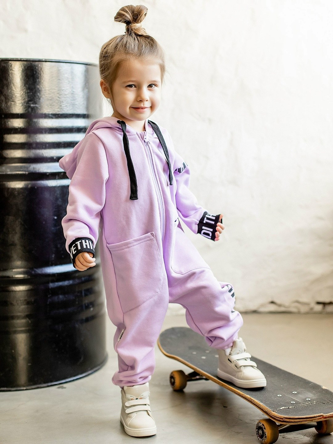 557-23ф комбинезон "баффи", пудра,сиреневый детский комбинезон из футера,комбинезон детский,комплект комбинезон,комбинезон для девочек