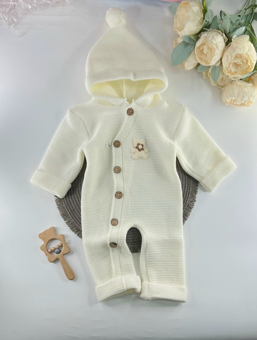 комбинезон вязаный,комбинезон вязаный для новорожденного,вязаный комбинезон для новорожденных,вязаный детский комбинезон с капюшоном 56-68 см цвет: темно-зеленый,мятный цвет для мальчика вязаный комби