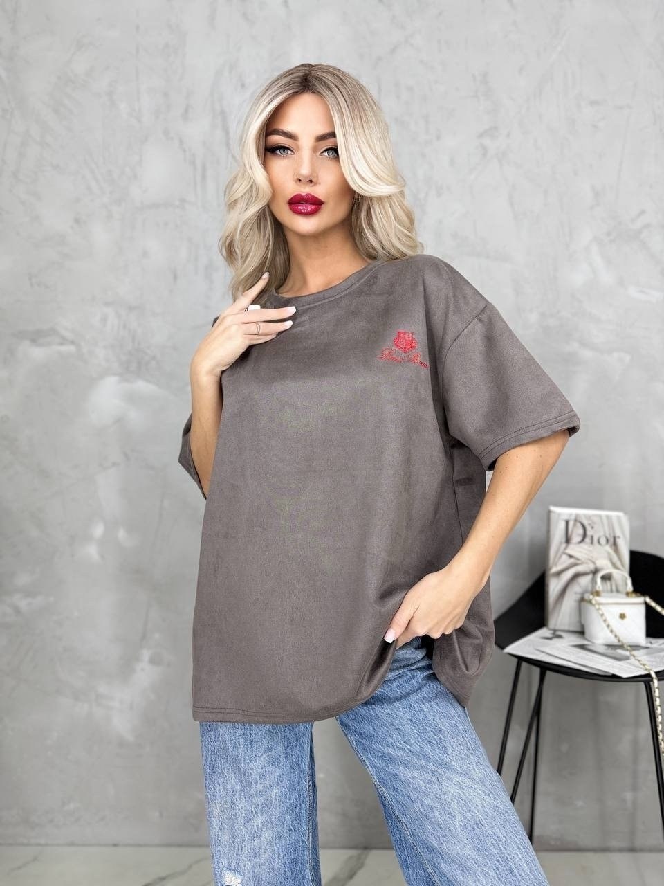 футболка оверсайз с принтом варенка серая anfa,женская футболка,футболка оверсайз,футболка оверсайз варенка с принтом,женская футболка оверсайз