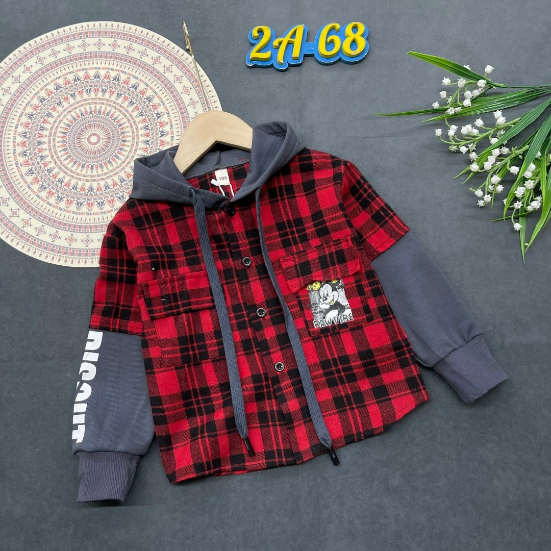 рубашка с капюшоном,детская рубашка,рубашка для мальчика,рубашка клетчатая комбинированная с капюшоном,рубашка для мальчиков с капюшоном