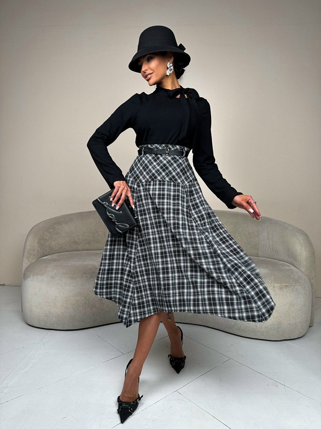 юбка,юбка миди,юбка стильная,юбка в клетку,юбка женская