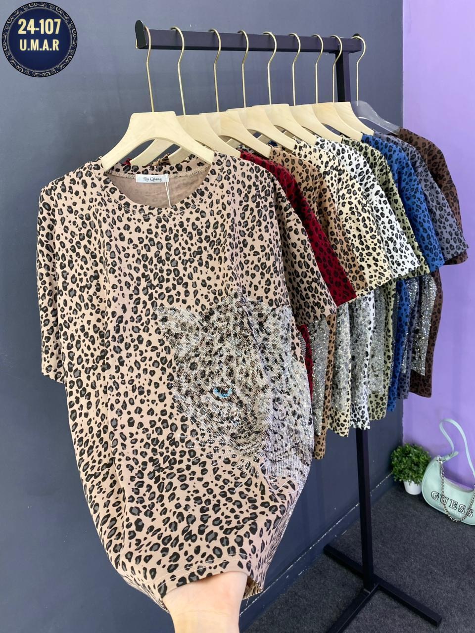 футболки женская,футболки женские с принтом,футболка с леопардовым принтом,одежда женская,футболка свободного кроя с леопардовым принтом