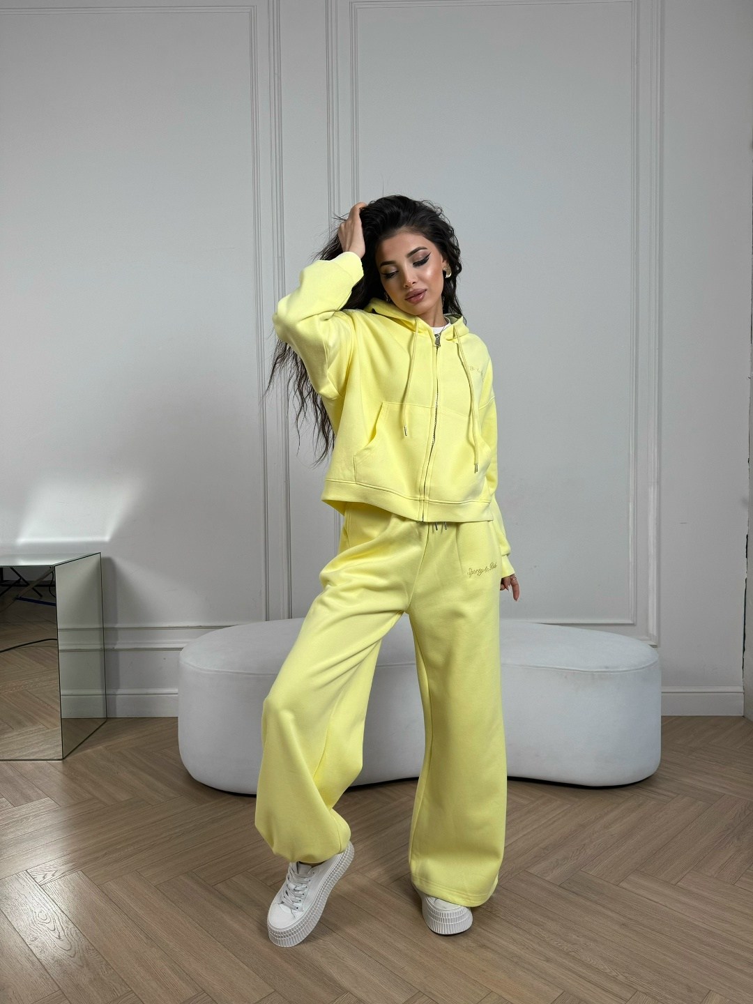 костюм спортивный,костюм желтый,костюм женский,спортивный костюм женский,спортивный костюм укороченный зип sanny