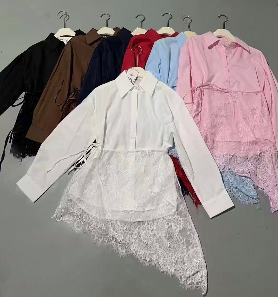 повседневная рубашка,рубашка модная,блузка модная,кружевная рубашка,рубашка с кружевами