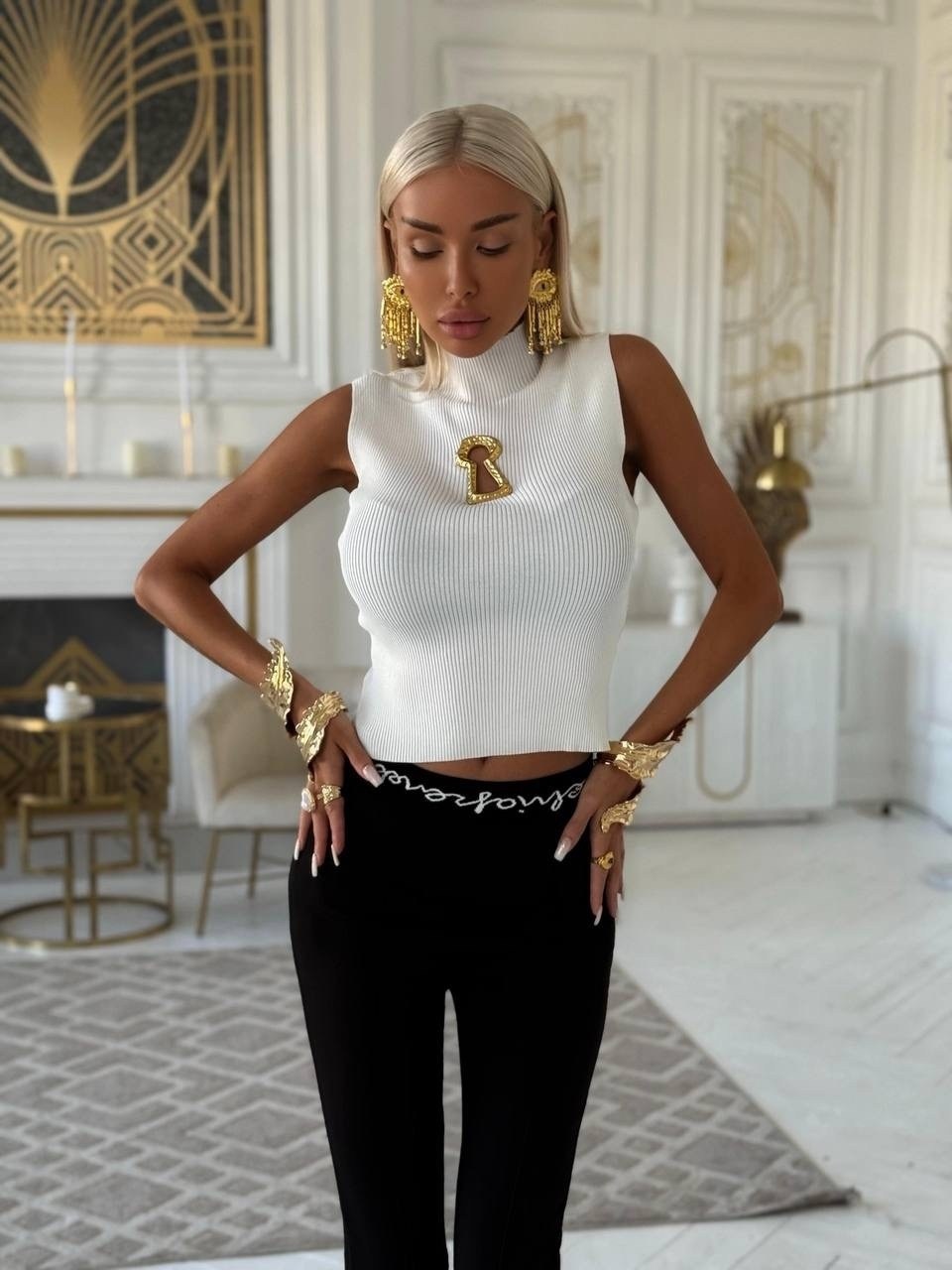 топ майка schiaparelli женская,женская майка,кроп топы,стильное,schiaparelli женский чёрный топ