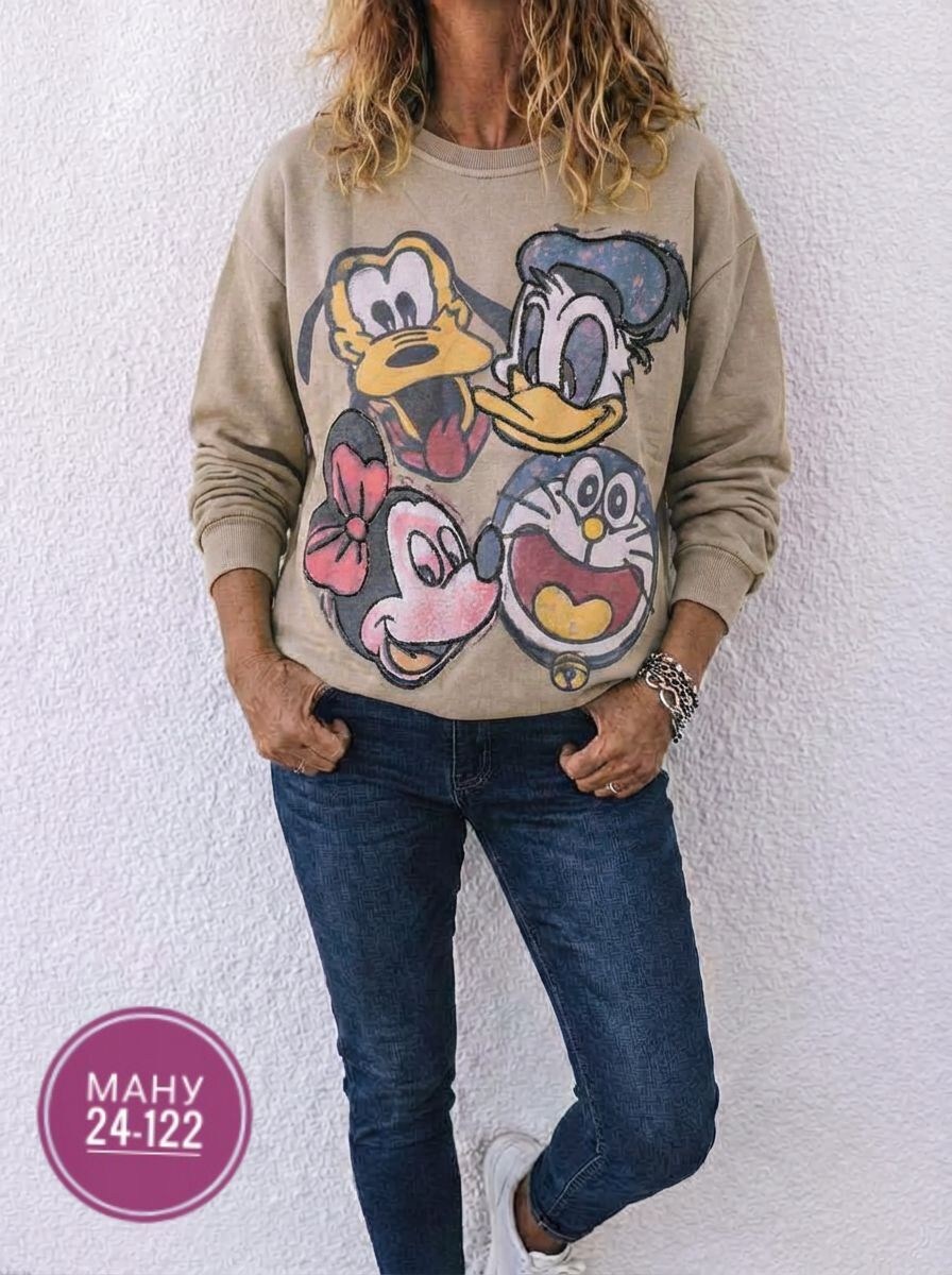 кофта варенка оверсайз с принтом микки маусом,женская кофта,свитшот женский,кофта,толстовка кофта