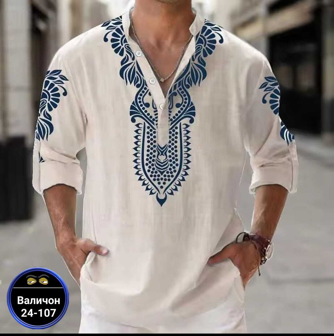 модные мужские рубашки,рубашка льняная с принтом,рубашка мужская льняная арт. 10729269,рубашка мужская льняная,рубашка модная