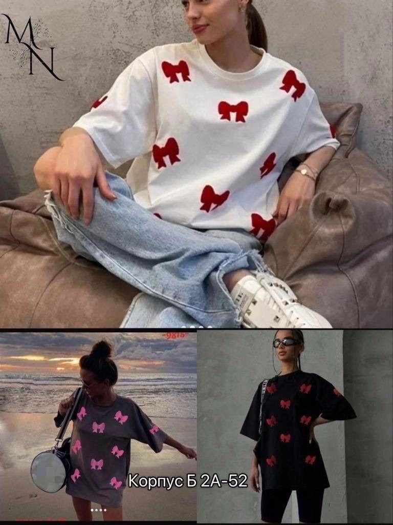футболки женская,футболки женские с принтом,футболка оверсайз с бантиками,футболки оверсайз с принтами,женская футболка оверсайз