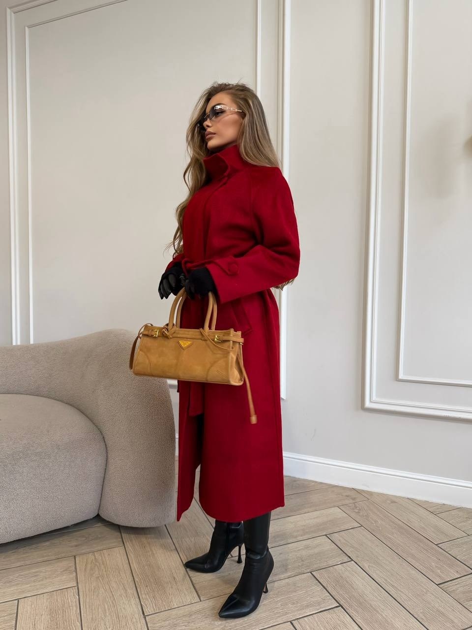 женское кашемировое шерстяное длинное пальто,шерстяное удлиненное пальто цвета мокко,шерстяное удлиненное пальто цвета мокко gepur,женское пальто,пальто с воротником