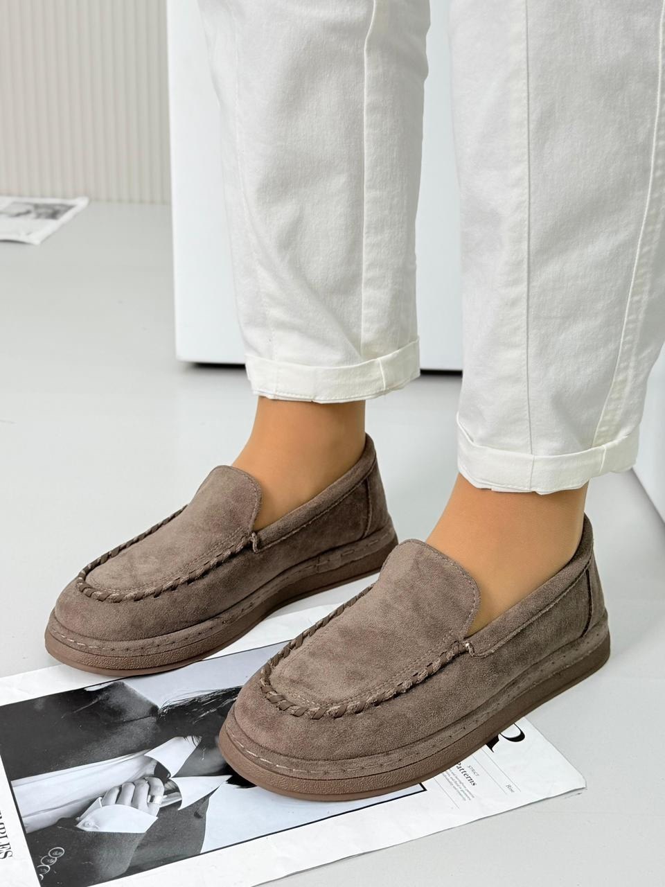 ,лоферы замшевые,лоферы женские замшевые,лоферы женские коричневые натуральная замша reversal,лоферы женские из натуральной замши