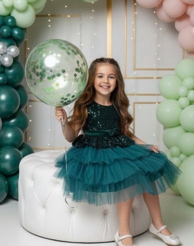 платье для девочек,зеленое платье для девочки,изумрудное платье для девочки,mixie green birthday tulle evening dress party dress,платье праздничное для девочки