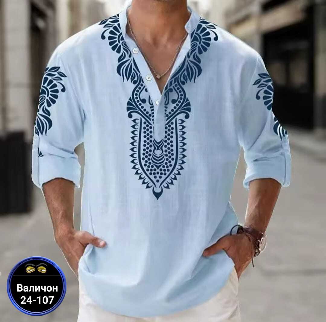 модные мужские рубашки,рубашка льняная с принтом,рубашка мужская льняная арт. 10729269,рубашка мужская льняная,рубашка модная