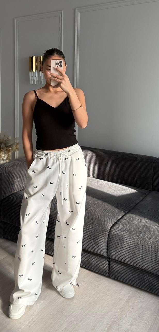 брюки свободные,брюки с широкими штанинами,модные брюки,брюки с принтом,штаны свободные