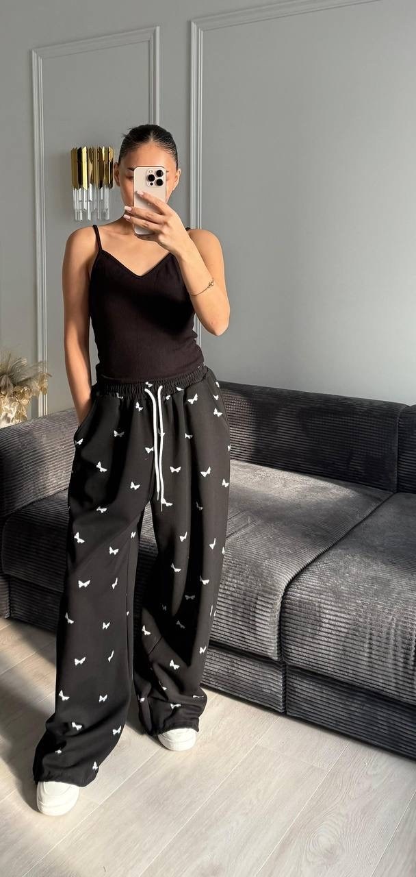 брюки свободные,брюки с широкими штанинами,модные брюки,брюки с принтом,штаны свободные