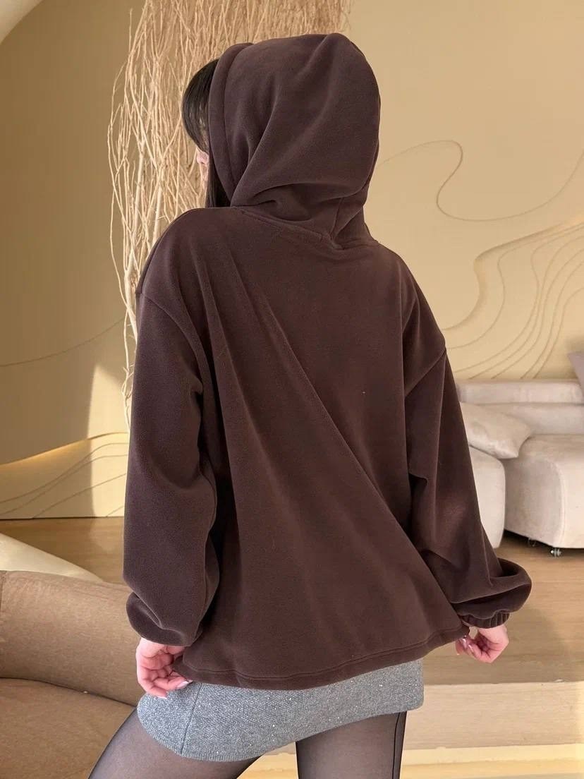 свитшот с капюшоном,женская толстовка оверсайз с капюшоном и принтом cheris animals world s коричневый,женская толстовка оверсайз с капюшоном и принтом cheris animals world,толстовка,свитшот