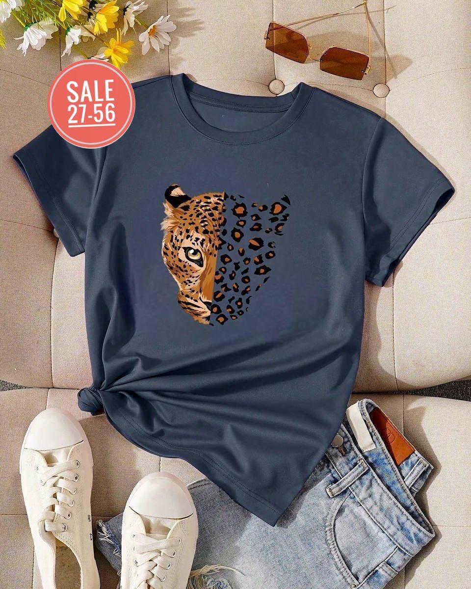 женская футболка,футболка с леопардом,футболка с леопардовым принтом,стильная футболка с принтом,футболка с принтом леопарда женская