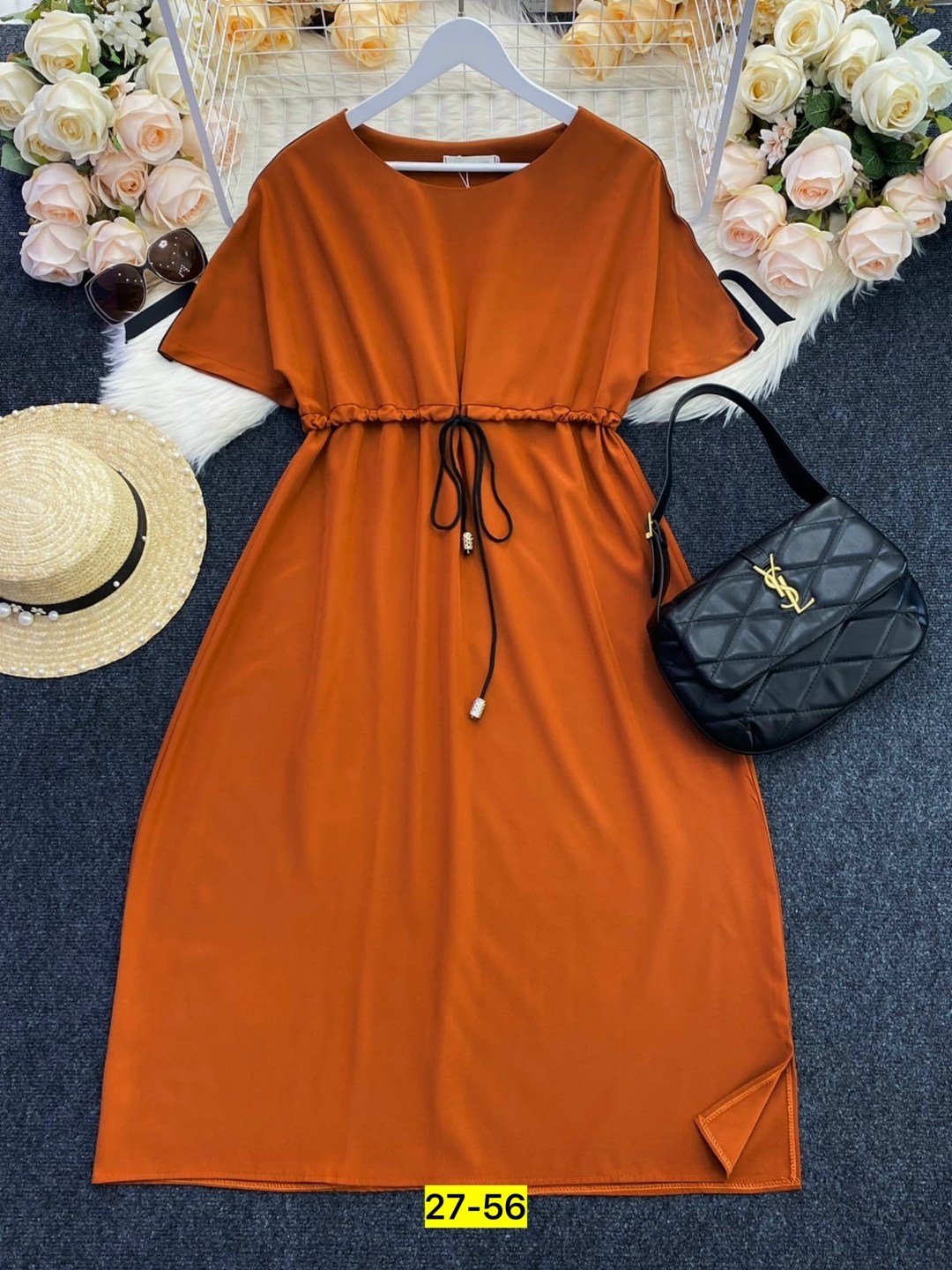 платье женская,оранжевое платье женское,платье женское модное,платье больших размеров повседневное,платье