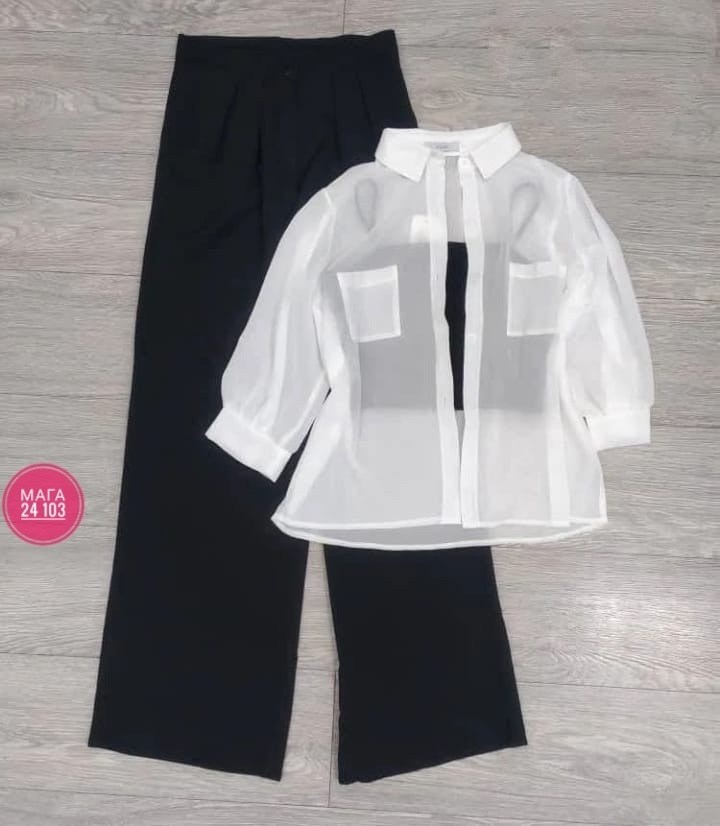 шифоновая рубашка,рубашка модная,брюки комплект,блузка женская,брюки школьная
