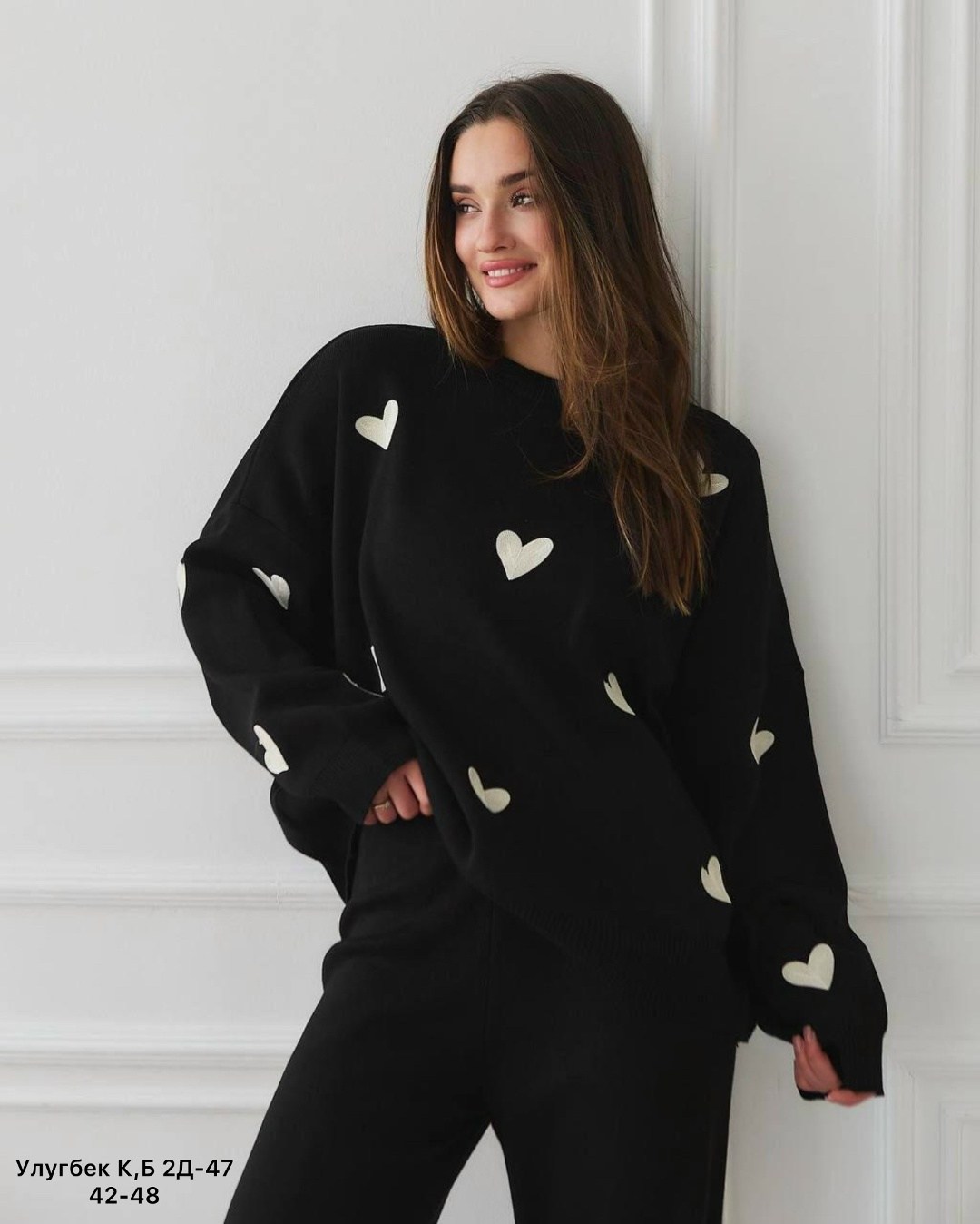 свитер с сердечками,свитер женский сердечком baonh fashion,свитер оверсайз вязаный с сердечками lionterr,свитер с сердечками оверсайз,свитер с сердцем