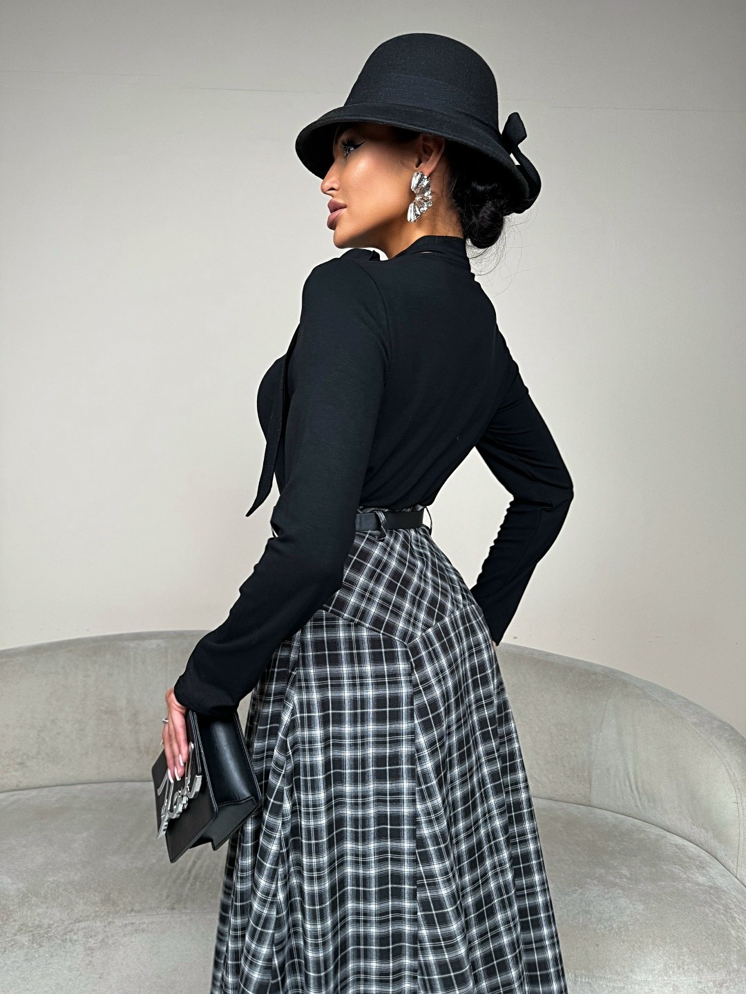 юбка,юбка миди,юбка стильная,юбка в клетку,юбка женская