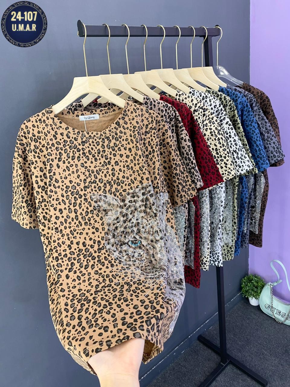 футболки женская,футболки женские с принтом,футболка с леопардовым принтом,одежда женская,футболка свободного кроя с леопардовым принтом