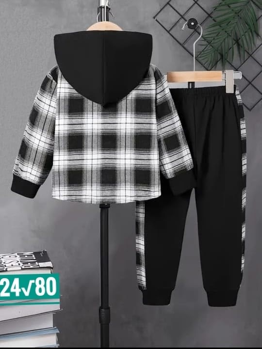 спортивный костюм двойка для мальчика в клетку,комплект одежды для мальчика,одежда для мальчика,костюм двойка детский в клетку,костюм двойка