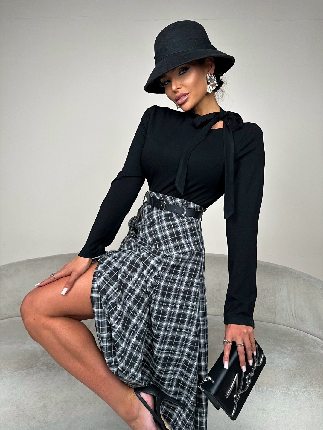 юбка,юбка миди,юбка стильная,юбка в клетку,юбка женская