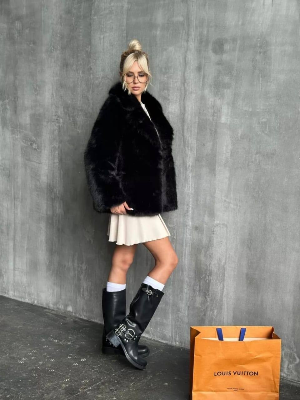 шуба из экомеха premium oksana utova brand,шуба из натуральной шерсти oksana utova brand,шуба из экомеха premium oksana utova brand цвет черный,шуба искусственная короткая экошуба oksana utova brand,ш