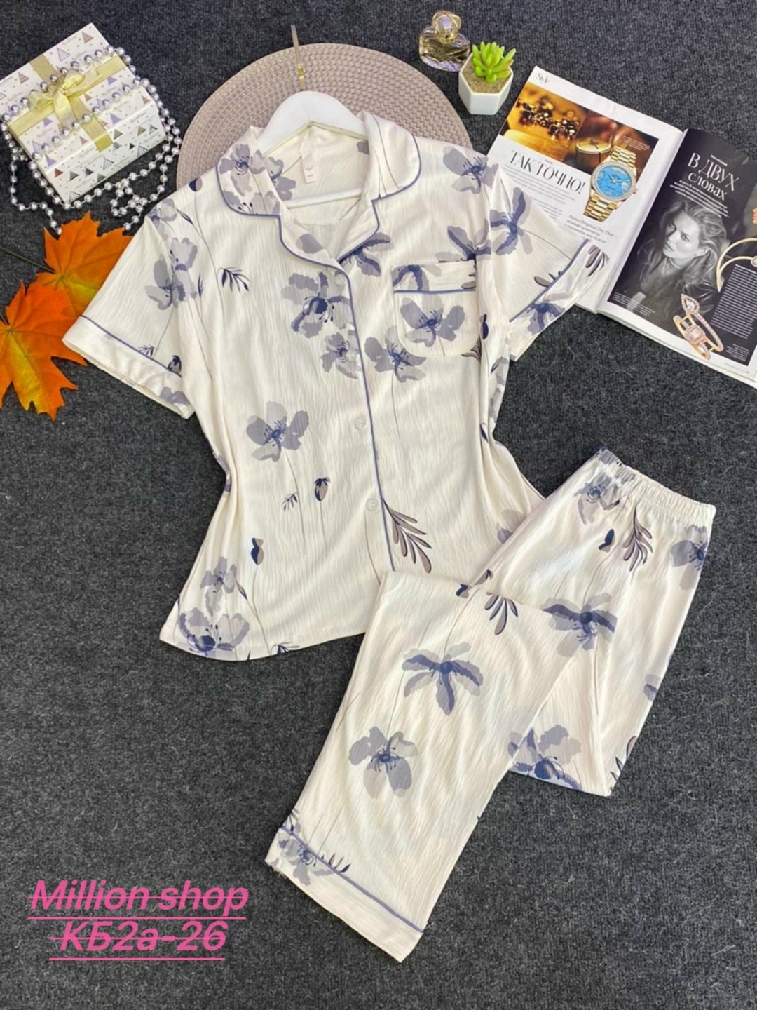 пижама женская с брюками m,l,xl,xxl,с сердечками,женская пижама,домашняя пижама со штанами и рубашкой с сердечками q&h fashion,комплект пижама,пижама женская модная