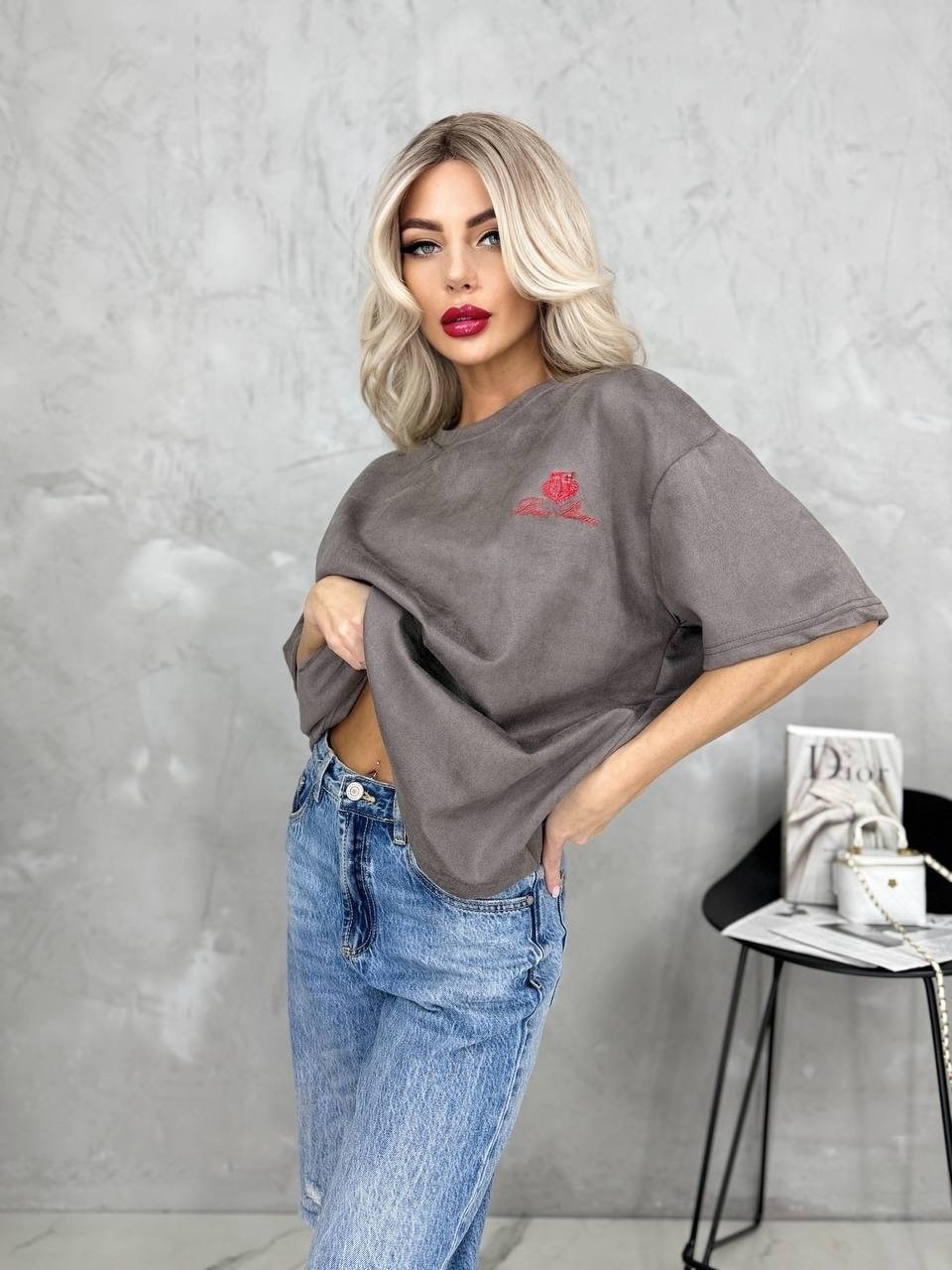 футболка оверсайз с принтом варенка серая anfa,женская футболка,футболка оверсайз,футболка оверсайз варенка с принтом,женская футболка оверсайз