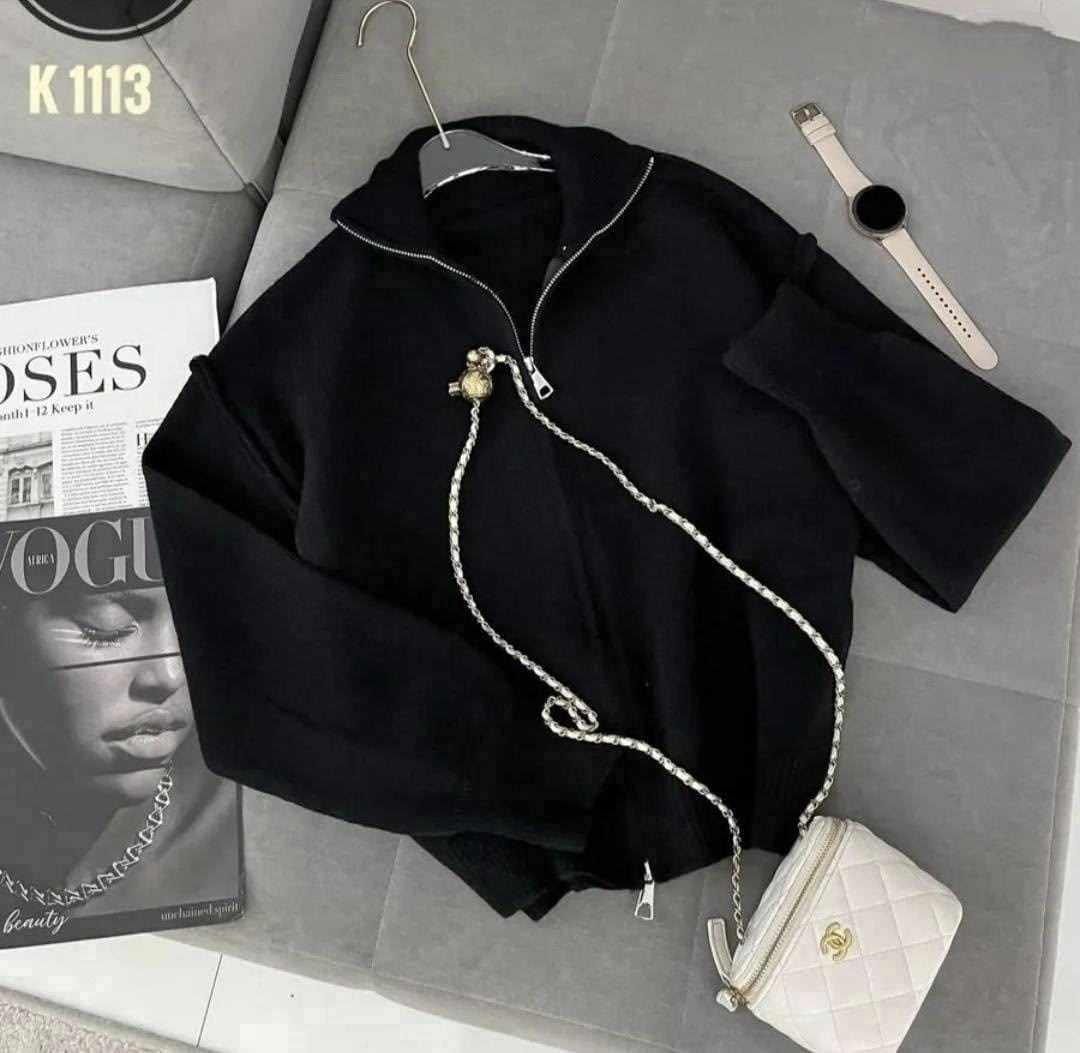 женская кофта,кофта кардиган,трендовый джемпер на молнии dina style,свитер вязаный трикотажный с молнией c горлом,женский свитер