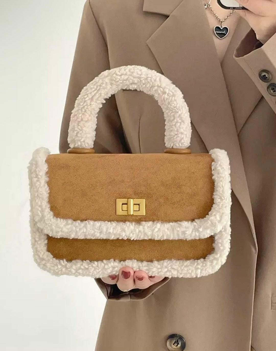 сумка плюшевая,женская плюшевая сумка-тоут,меховая сумка,сумка,сумка плюшевая teddy с мехом ugg