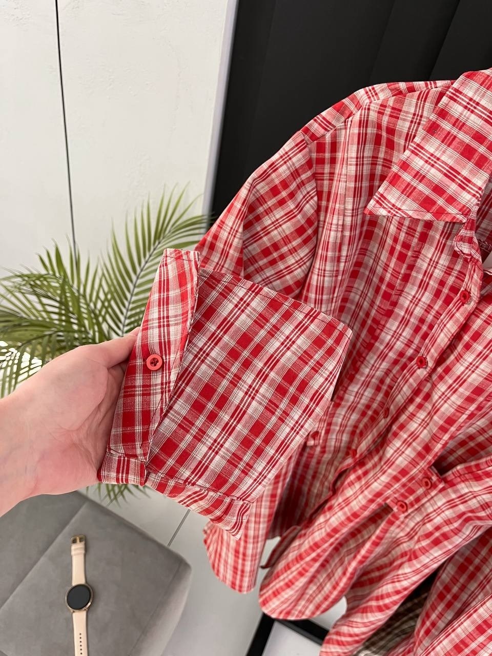 женская рубашка в клетку,рубашка платья,костюм с юбкой и рубашкой,платье в клетку,рубашка jirunlian 2357 удлиненная в клетку с необработанным краем
