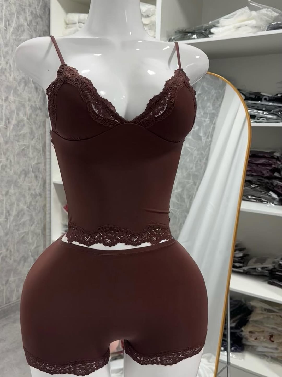 боди шорты кружевное на бретельках mytrends 376019397,кружевное нижнее белье,комплект нижнего белья,женские белье,женское кружевное боди скимс на бретельках