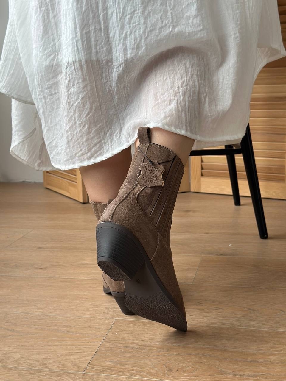 ботинки казаки замшевые демисезонные на каблуке коричневые,,полусапоги,ботинки казаки замшевые демисезонные,замшевые ботинки