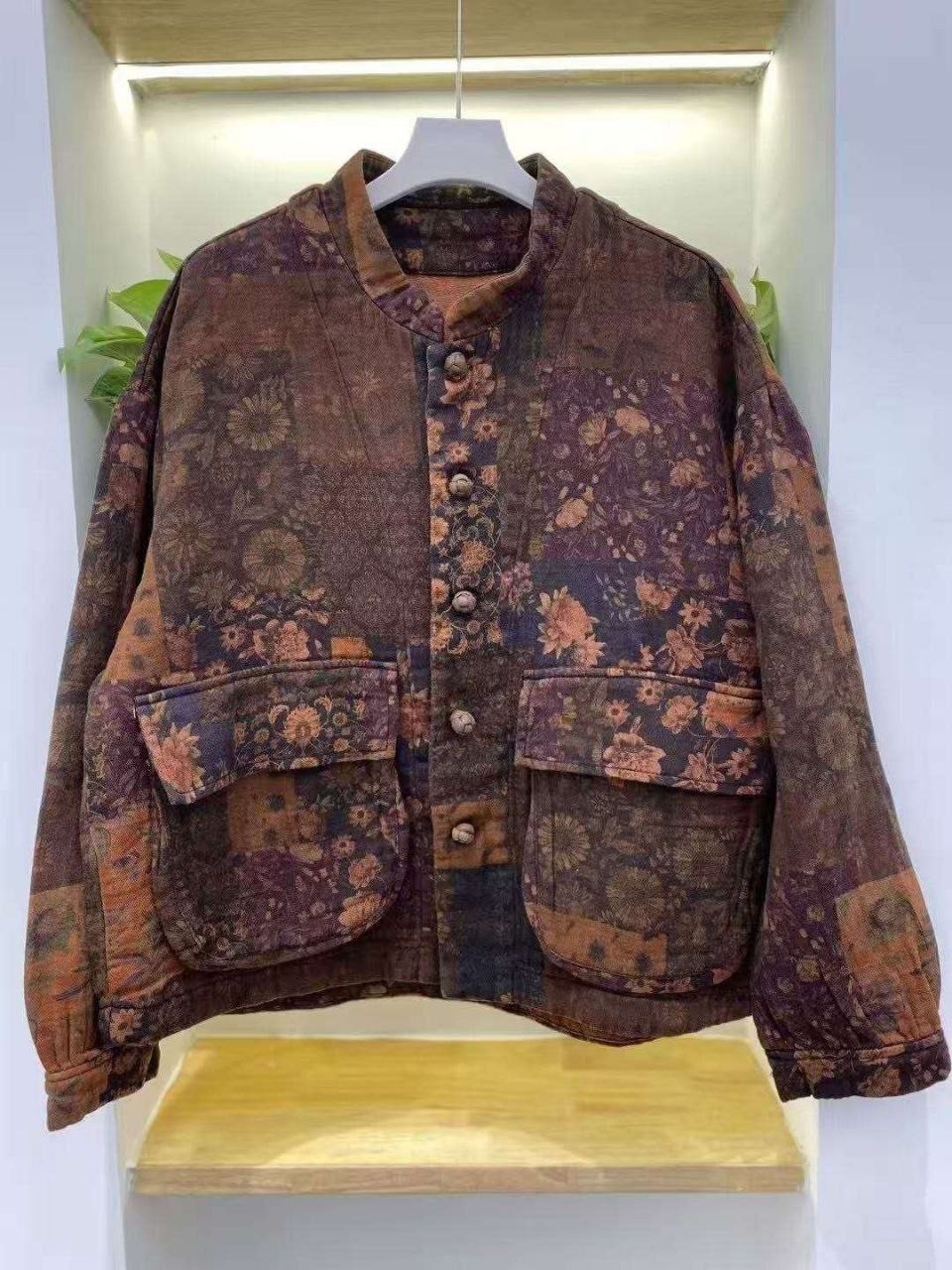 винтажное пальто,куртка повседневная,куртка бохо,пальто с принтом,женская куртка