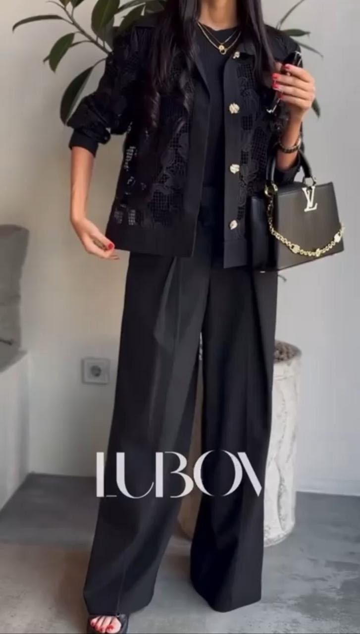 костюм кроп-жакет+ брюки палаццо,женский костюм с брюками палаццо,брючный костюм женский,костюм брючный палаццо