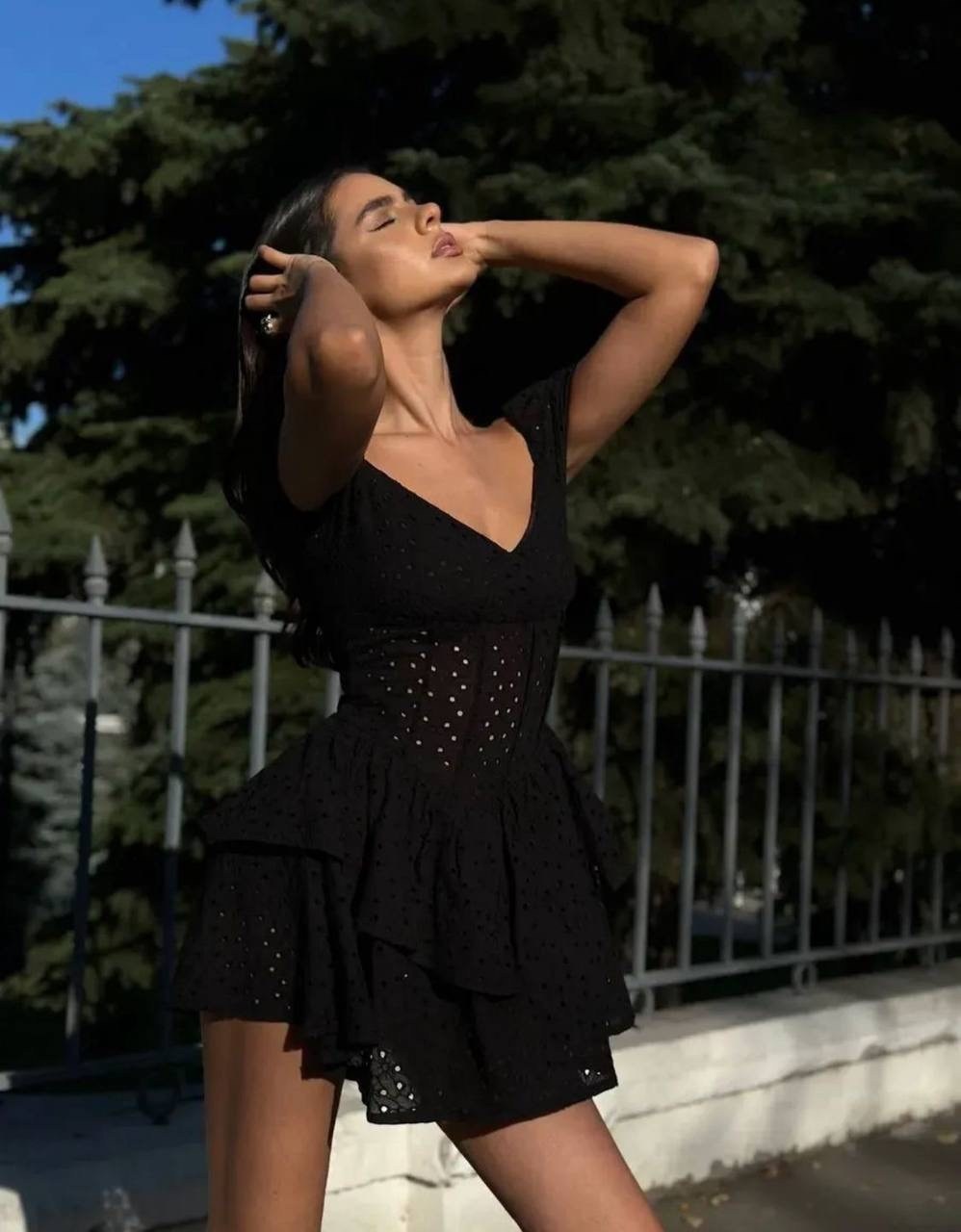 нежное платье,стильное платье,платье из выбитого хлопка,короткие платье,платье белое летнее