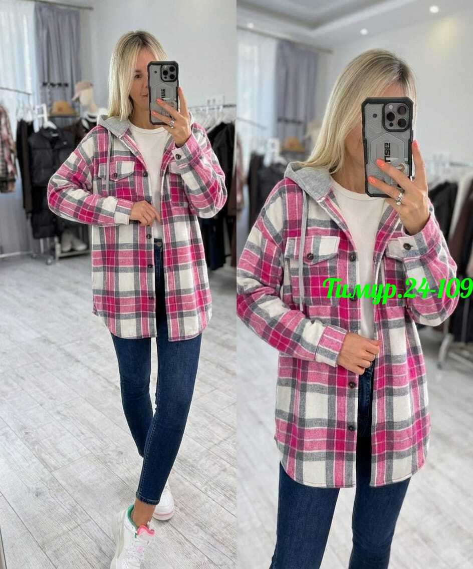женская рубашка,рубашка теплая,рубашка с капюшоном,рубашка в клетку женская,женская рубашка с смехом внутри размер единый 42-48