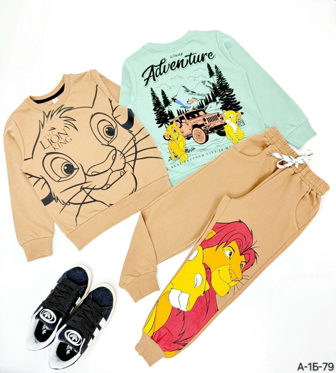 детский костюм,комплект одежды zara король лев,костюм двойка для мальчиков,костюм с принтом,костюм двойка