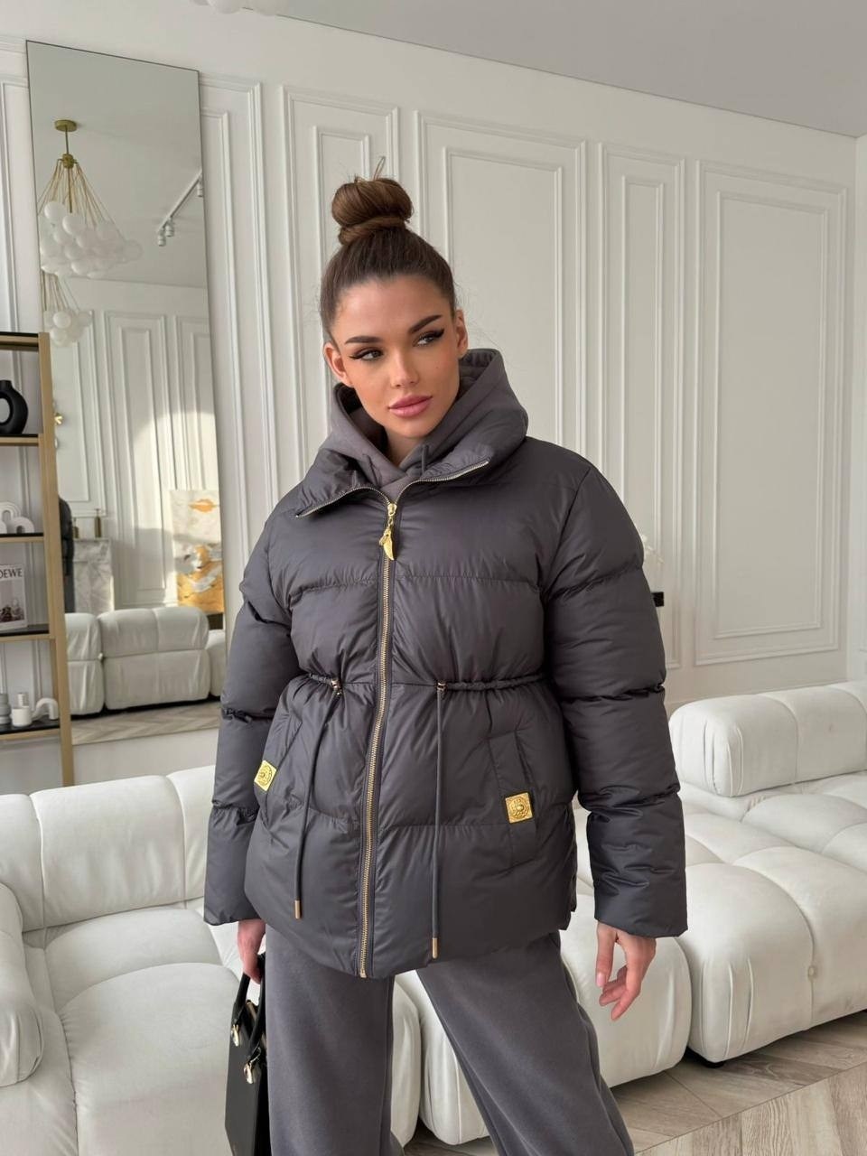 куртка оверсайз,черный пуховик,пуховик короткий,объемный пуховик,пуховик