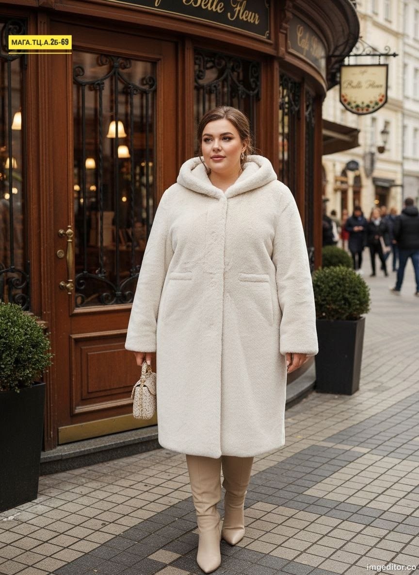 каляев белые шубы,шуба из экомеха,шуба длинная с капюшоном,эко шуба,шуба искусственная maria terra