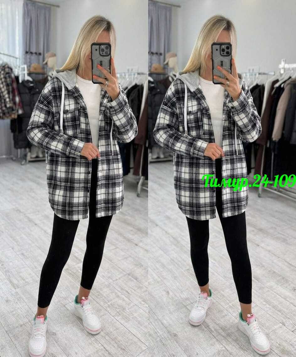 женская рубашка,рубашка теплая,рубашка с капюшоном,рубашка в клетку женская,женская рубашка с смехом внутри размер единый 42-48