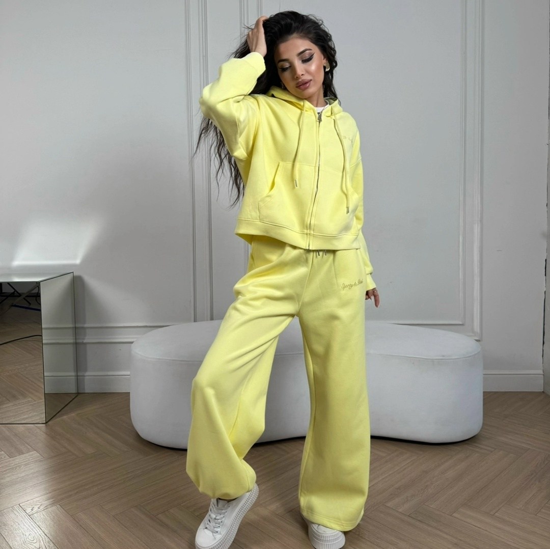 желтый костюм,спортивный костюм лимонного цвета,костюм худи,спортивные костюмы женские,костюм лимонный лен