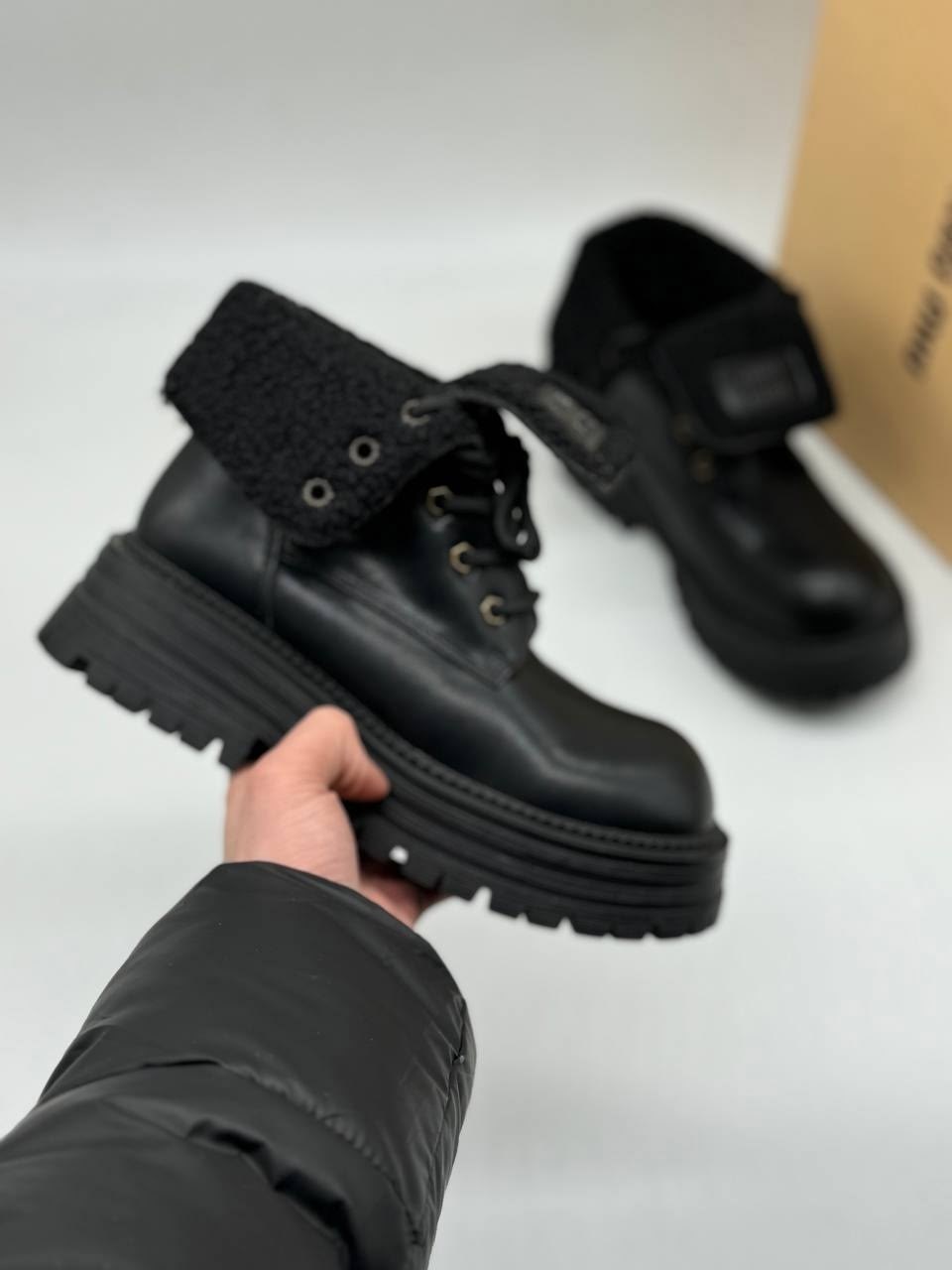женские ботинки,ботинки,,ботинки осенние с натуральным мехом balenciaga premiumshoes 267607122,ботинки берцы женские натуральная кожа