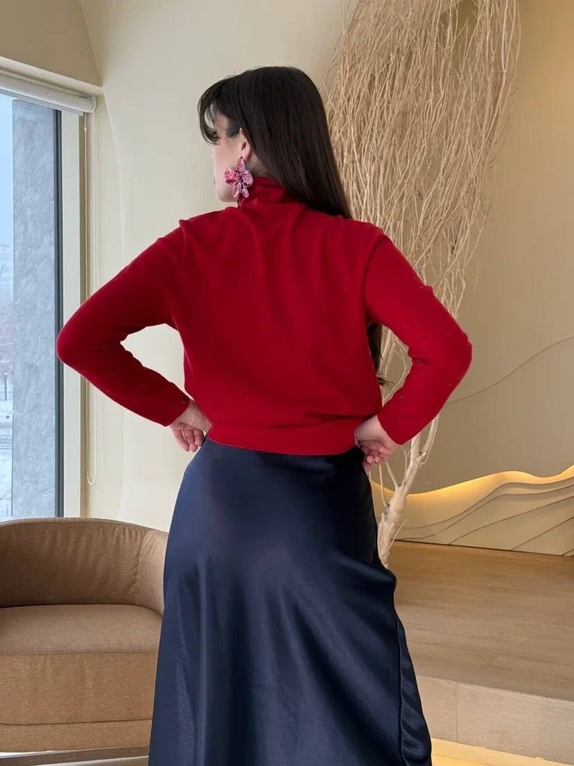 красная женская водолазка,водолазка красная,водолазка,водолазка женская,водолазка женская кашемировая без горла яркая красный