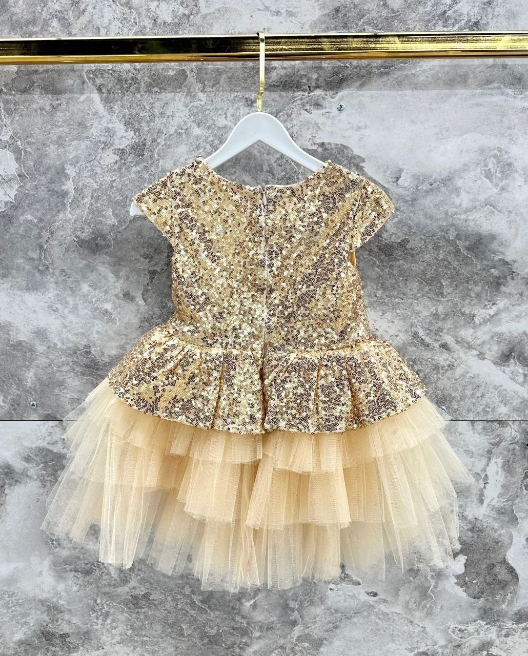 mixie girl's gold tulle evening dress,платье для девочки,платье праздничное золотое mixie kids fashion,платье для принцесс,золотистое платье для девочки