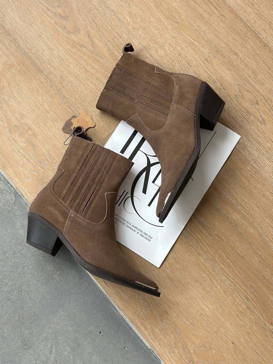 ботинки казаки замшевые демисезонные на каблуке коричневые,,полусапоги,ботинки казаки замшевые демисезонные,замшевые ботинки