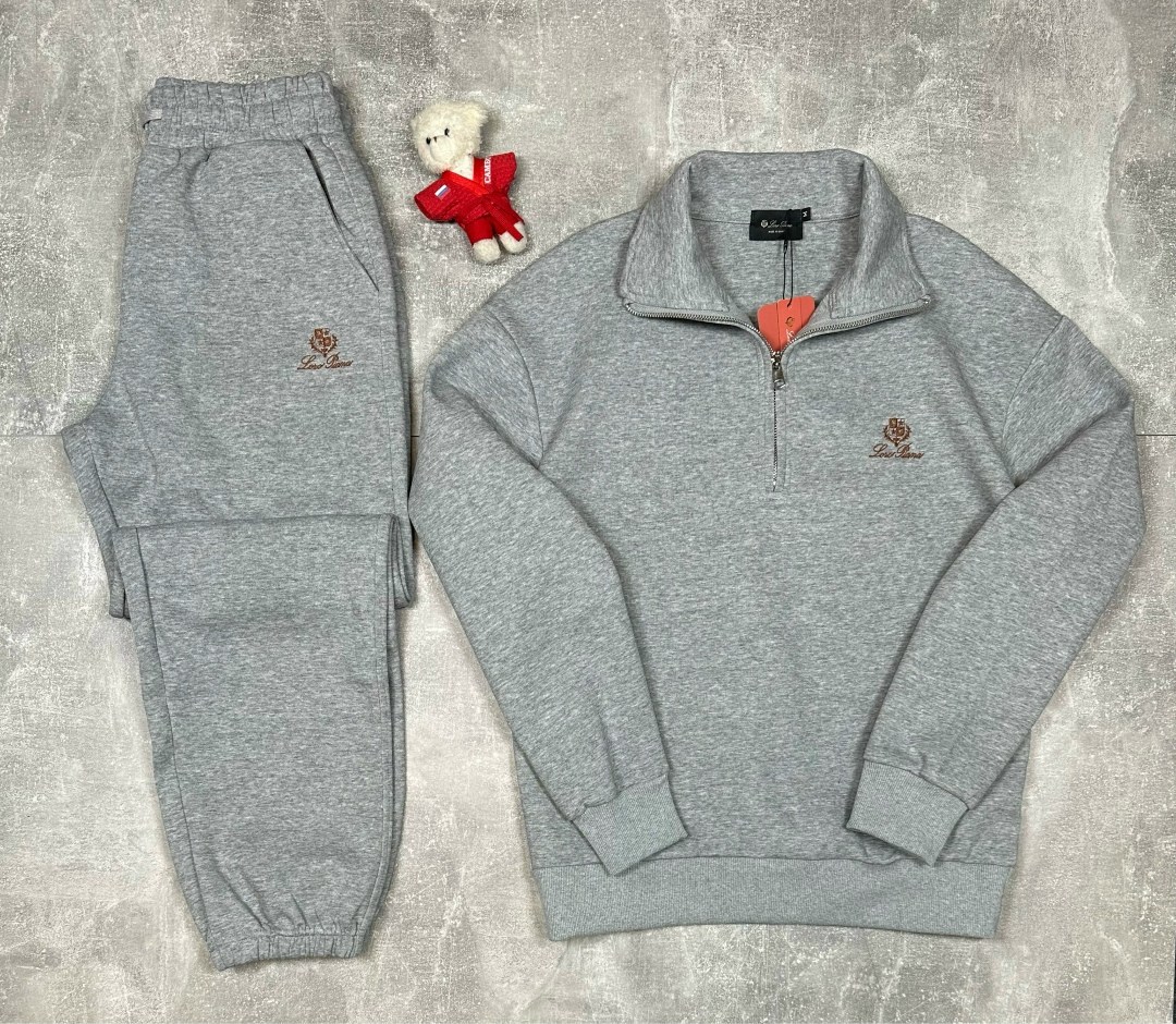 спортивная одежда loro piana серая m,костюм loro piana серый,спортивная одежда loro piana серая,костюм спортивный мужской,хлопковый спортивный костюм loro piana серый