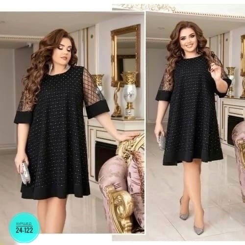 платье больших размеров праздничное binmoda,платье больших размеров,женское платье сетка на подкладе,женское платье больших размеров,женское платье-трапеция со складками